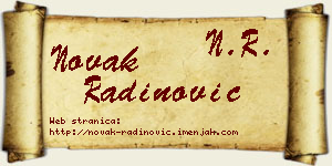 Novak Radinović vizit kartica